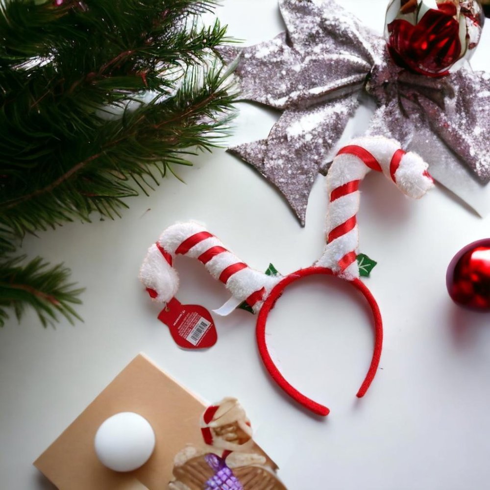 Be Jolly Winter Candy Cane Headband for the Holiday Season - Picture 2 of 2